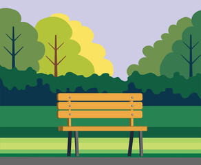 bench in the park vector illustration