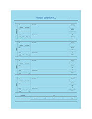 Food Journal. Plan you food day easily. Vector illustration.	