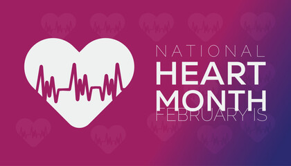Vector illustration on the theme of National Heart month observed each year during February.banner, Holiday, poster, card and background design.