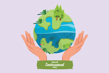 World Environment day. Colored flat vector illustration isolated.