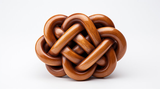 gordian knot on a white background, the concept of a complex confusing situation
