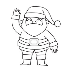 Santa Claus outline with transparent background, suitable for icon, sticker, coloring book and graphic design element