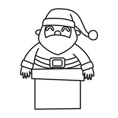 Santa Claus outline with transparent background, suitable for icon, sticker, coloring book and graphic design element