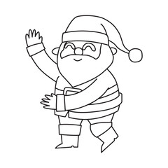 Santa Claus outline with transparent background, suitable for icon, sticker, coloring book and graphic design element