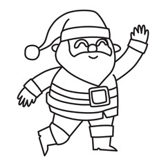Santa Claus outline with transparent background, suitable for icon, sticker, coloring book and graphic design element