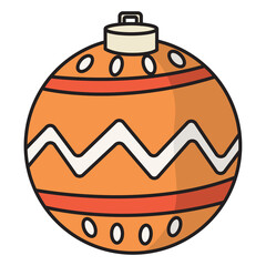 Obraz premium Christmas ball for tree decoration illustration with transparent background, suitable for sticker, icon and graphic design element