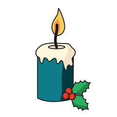 Candle cartoon illustration with transparent background, suitable for sticker and graphic design element