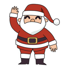 Santa Claus cartoon illustration with transparent background, suitable for sticker and graphic design element