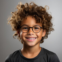portrait of cute child with curly hairs