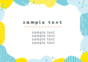 POPでたのしい幾何学模様の水彩フレーム