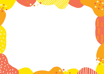 POPでたのしい幾何学模様の水彩フレーム