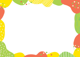 POPでたのしい幾何学模様の水彩フレーム