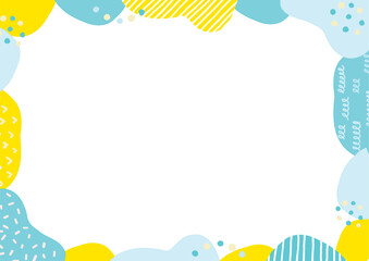 POPでたのしい幾何学模様の水彩フレーム