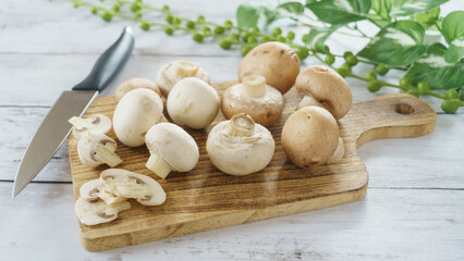 2種類のマッシュルーム(ホワイトとブラウン)