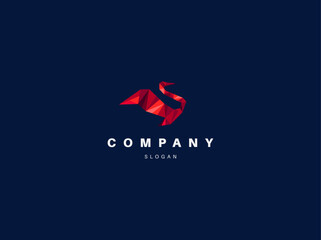 Abstract creative geometric logo swan for your company