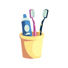 toothbrush and toothpaste