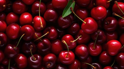 Top-view angle background of Cherry fruits.