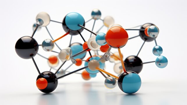 prototypical atomic structure model pulsating against a plain white background  AI generated illustration