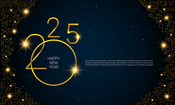 2025 Happy New Year Vector Background.