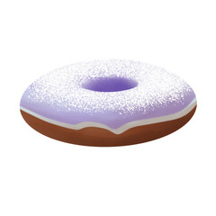 Illustration of purple donut cake