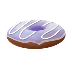 Illustration of purple donut cake