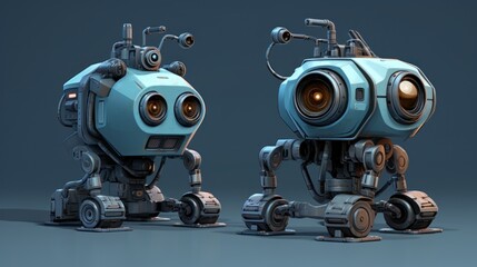 cute robot cctv background wallpaper AI generated image