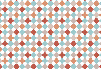 モロッカンな四つ葉のパターン柄の背景イラスト
