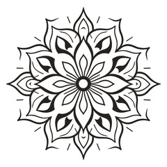 Doodle Mandala vector isolated on a white background, abstract Colorful pattern mandala