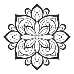 Doodle Mandala vector isolated on a white background, abstract Colorful pattern mandala