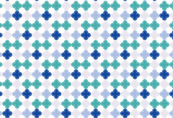 モロッコ風の四つ葉のパターン柄の背景イラスト
