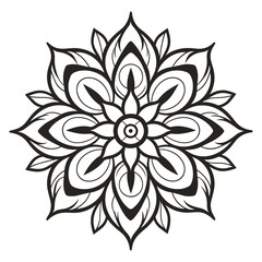 Doodle Mandala vector isolated on a white background, abstract Colorful pattern mandala