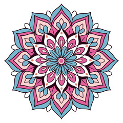 Zentangle background mandala vector isolated on a white background, abstract outline floral mandala