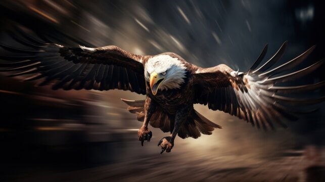 high speed eagle background wallpaper AI generated image
