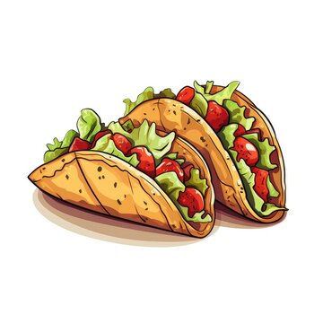 Taco icon illustration, AI generated Image