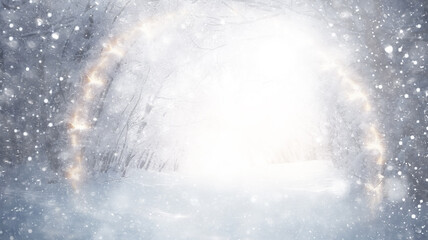 snowfall, winter white abstract background outside, nature snow falling, blurred background, festive look christmas blank copy space