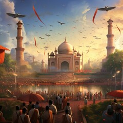 india republic day background wallpaper AI generated image