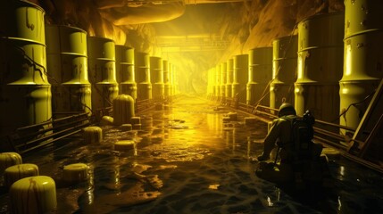 nuclear waste background wallpaper AI generated image