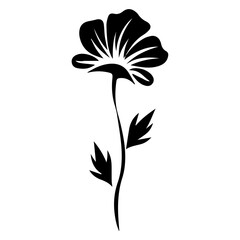 Flower Icon vector silhouette illustration, Flower vector silhouette