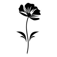 Flower Icon vector silhouette illustration, Flower vector silhouette