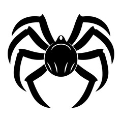 Spider vector illustration black color, spider animal vector silhouette