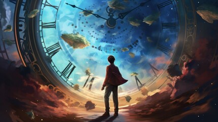 time travel background wallpaper AI generated image