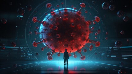 virus technology modern background wallpaper AI generated image