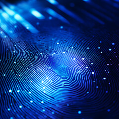 Abstract background of digital biometric security futuristic technology.