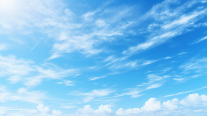 background blue sky with light white clouds, abstract view of the sky