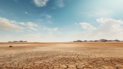 Desert Landscape with Cracked Soil