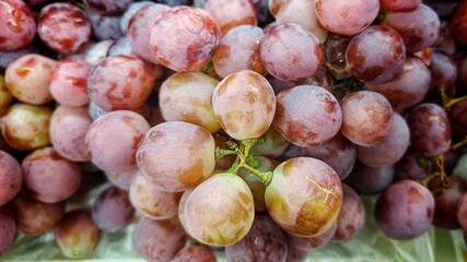 Close Up fresh grapes sell in the fruit market