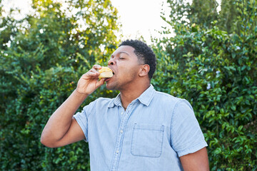People eating dim sum on patio