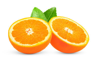 Half orange fruit isolated on transparent png