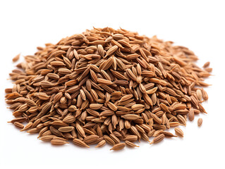 Cumin seeds isolated on white.