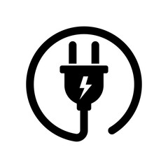 Plug icon, electric plug icon vector flat trendy style illustration isolated on white background.